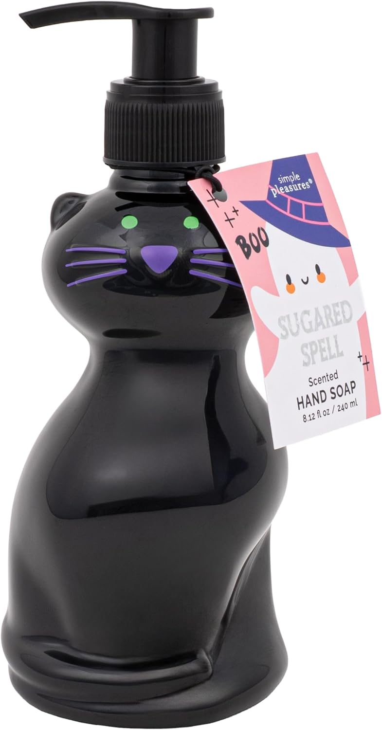 simple pleasures Set of 2 Black Cats Scented Liquid Hand Soap Dispensers - Autumn & Halloween Novelty Décor – Decorative Refillable Hand Pumps for Kitchen Countertop and Bathroom Sinks - Image 2